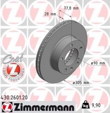 Zimmermann 430.2601.20 - Brzdový kotúč -