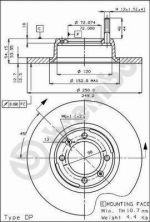 Brembo 08.3894.10 - Brzdový kotúč -