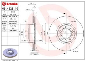 Brembo 09.4928.10 - Brzdový kotúč -