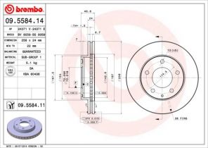 Brembo 09.5584.11 - Brzdový kotúč -