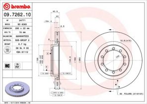 Brembo 09.7262.10 - Brzdový kotúč -