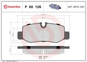 Brembo P 50 126 - Brzdové platničky -