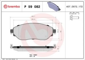 Brembo P 59 082 - Brzdové platničky -