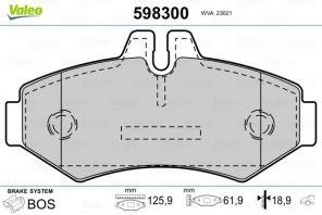 Valeo 598300 - Brzdové platničky -