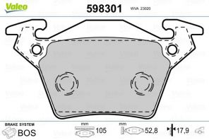 Valeo 598301 - Brzdové platničky -