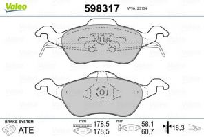 Valeo 598317 - Brzdové platničky -
