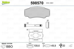 Valeo 598570 - Brzdové platničky -