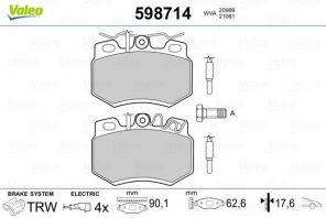Valeo 598714 - Brzdové platničky -