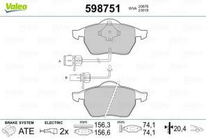 Valeo 598751 - Brzdové platničky -
