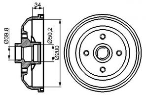 Bosch 0 986 477 056 - Brzdový bubon -