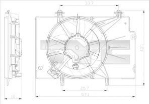 TYC 810-0043 - Ventilátor motora -
