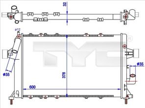 TYC 725-0039-R - Chladič vody -