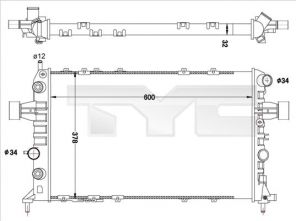 TYC 725-0040-R - Chladič vody -