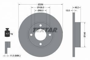 Textar 92025900 - Brzdový kotúč -