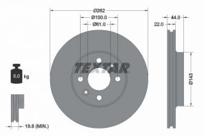 Textar 92064803 - Brzdový kotúč -