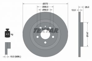 Textar 92118203 - Brzdový kotúč -