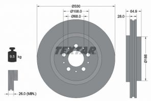Textar 92178303 - Brzdový kotúč -