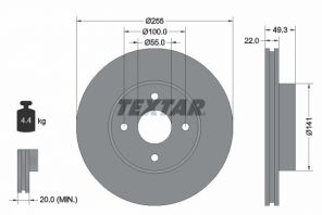 Textar 92226300 - Brzdový kotúč -