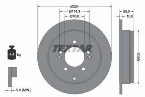 Textar 92271003 - Brzdový kotúč -