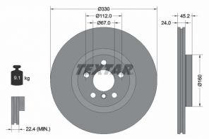 Textar 92274403 - Brzdový kotúč -