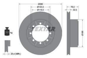 Textar 93117600 - Brzdový kotúč -