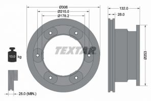 Textar 93177703 - Brzdový kotúč -