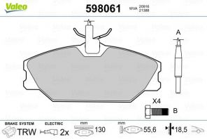 Valeo 598061 - Brzdové platničky -