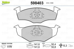 Valeo 598403 - Brzdové platničky -