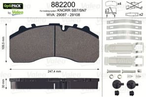 Valeo 882200 - Brzdové platničky -