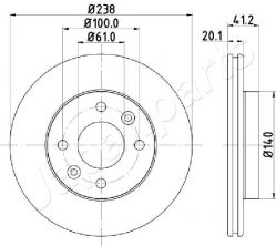 Japanparts DI-0708 - Brzdový kotúč -