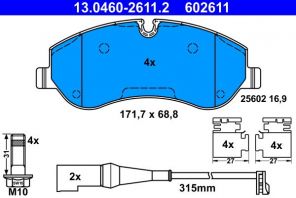 ATE 13.0460-2611.2 - Brzdové platničky -