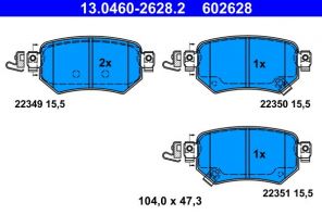 ATE 13.0460-2628.2 - Brzdové platničky -