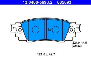 ATE 13.0460-5693.2 - Brzdové platničky -
