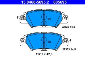 ATE 13.0460-5695.2 - Brzdové platničky -