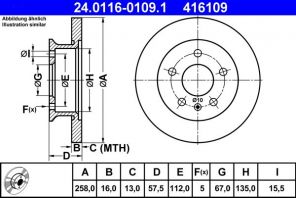 ATE 24.0116-0109.1 - Brzdový kotúč -