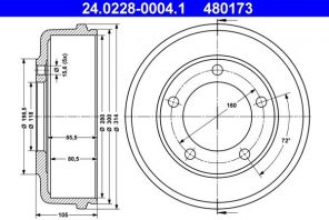 ATE 24.0228-0004.1 - Brzdový bubon -