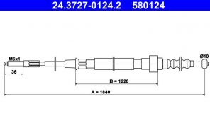 ATE 24.3727-0124.2 - Brzdové lano -