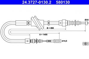 ATE 24.3727-0130.2 - Brzdové lano -