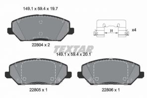 Textar 2280401 - Brzdové platničky -