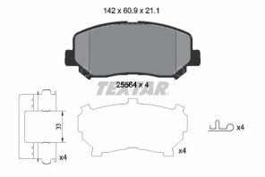 Textar 2556403 - Brzdové platničky -