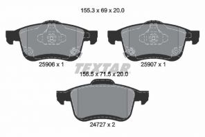 Textar 2590601 - Brzdové platničky -