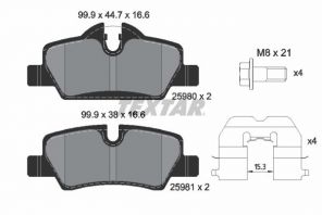 Textar 2598001 - Brzdové platničky -