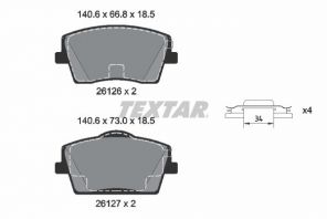 Textar 2612601 - Brzdové platničky -