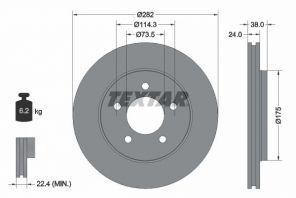 Textar 92108700 - Brzdový kotúč -