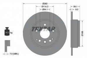 Textar 92261703 - Brzdový kotúč -