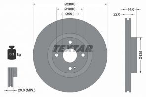 Textar 92301503 - Brzdový kotúč -