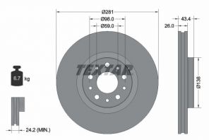 Textar 92304803 - Brzdový kotúč -