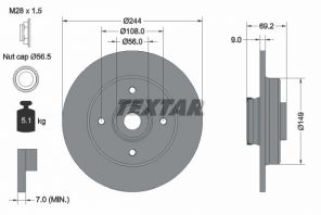 Textar 92305403 - Brzdový kotúč -