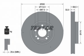 Textar 92307105 - Brzdový kotúč -