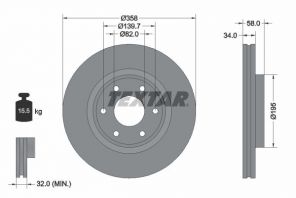 Textar 92309803 - Brzdový kotúč -